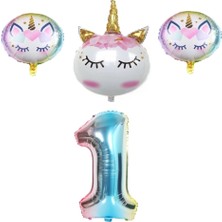 Rönesans Parti Unicorn Karakter  Rakamlı Folyo Balon Seti Yaş 1