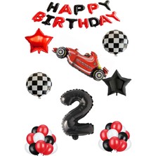Rönesans Parti Yarış Temalı Folyo ve Late x  Balon Seti Siyah Yaş 2
