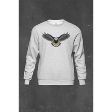 So Cool Gri Sweatshirt Futbol Şampiyon Kara Kartal Black Eagle Baskılı Unisex Sweat
