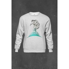 So Cool Gri Sweatshirt Astronot Uzay Cosmos Ay Dünya Gezegen Galaksi Baskılı Unisex Sweat
