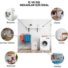 Unique Design Dekoratif 7 Borulu Duvara Monte Çamaşır Askısı 120 cm