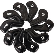 Ahlsen 10X Pu Golf Demir Kapak Seti Golf Kulübü Başörtüsü Numarası Etiketleri 3-9 Pas Yapışkan (Yurt Dışından)