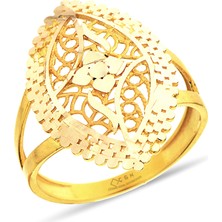 ÇGK KUYUMCULUK Taşsız Yaldızlı Altın Yüzük CGKYZK0182