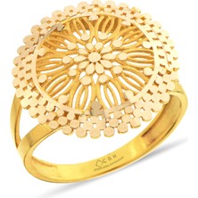 ÇGK KUYUMCULUK Taşsız Yaldızlı Altın Yüzük CGKYZK0183