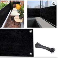 Balkon Demiri Perdesi Korkuluk Perdesi Siyah File 80 x 180