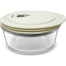 Karaca Cream Vakumlu Kapaklı Cam Saklama Kabı 0.6 Lt