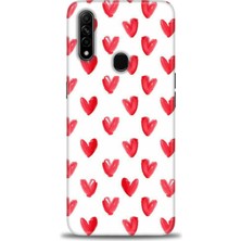 gmotp Oppo A31 Kılıf Hd Baskılı - Kırmızı Minik Kalpler