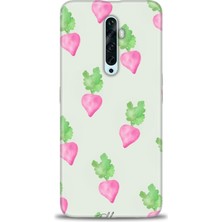 gmotp Oppo Reno 2z Kılıf Hd Baskılı - Pembe Havuçlar
