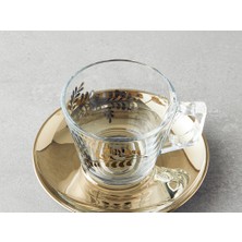 English Home Fern Cam 4 Parça 2 Kişilik  Fincan Takımı Gold