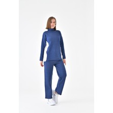 FTZ Women Kadın Yan Detaylı İkili Takım  İndigo 20644