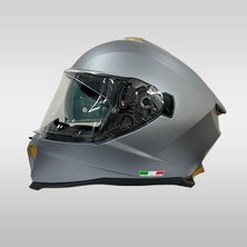 Sway 865 Solid Matt Grey Double Visor Kapalı Motosiklet Kaskı