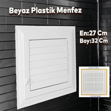 Nzb Menfez Banyo Wc Tuvalet Depo Havalandırma Plastik Panjur Beyaz 27X32 cm