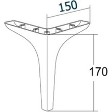 Dizaynaks Moda Mobilya Koltuk Kanepe ve Dolap Ayağı Mat Siyah 17 Cm. - 4 Adet