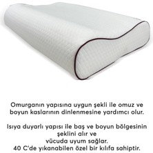 Bedline Visco Çift Boyun Destekli Double Comfort Yastık 38*54*12*13 cm