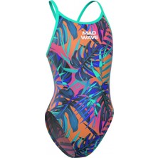 Mad Wave   Junior Swimsuit Antichlor Flare Jun - Pembe-Siyah - M/7-8 Yaş