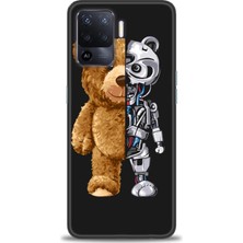 gmotp Oppo Reno 5 Lite Kılıf Hd Baskılı - Ayı ve Iskeleti