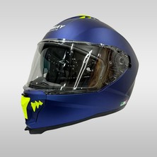 Sway 865 Solid Matt Blue Double Visor Kapalı Motosiklet Kaskı