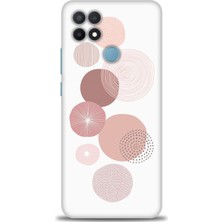 gmotp Oppo A15 Kılıf Hd Baskılı - Mürdüm Daireler