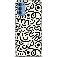 gmotp Oppo Reno 4 Kılıf Hd Baskılı - Siyah Beyaz