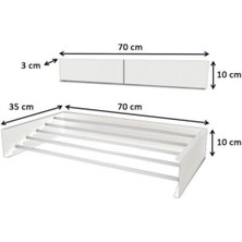 Unique Design Design Kurutmalık Çamaşır Askısı - Duvara Monte, Katlanabilir Çamaşırlık - (BEYAZ-70CM)