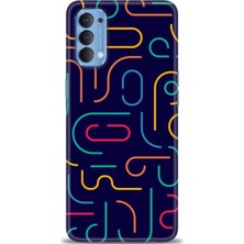 gmotp Oppo Reno 4 Kılıf Hd Baskılı - Renkli Çubuklar