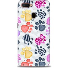 gmotp Oppo A12 Kılıf Hd Baskılı - Renkli Patiler