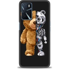 gmotp Oppo A16 Kılıf Hd Baskılı - Ayı ve Iskeleti