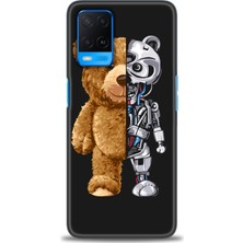 gmotp Oppo A54 Kılıf Hd Baskılı - Ayı ve Iskeleti