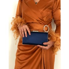 Sh Poly1 Saten Lacivert Abiye Çanta