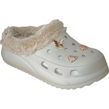 Shoemix Kadın Bej Kürklü Eva Terlik