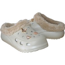 Shoemix Kadın Bej Kürklü Eva Terlik