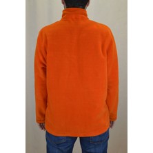 Jülyet Giyim Unisex Uzun Kollu Dik Yaka Turuncu Polar Sweatshirt