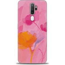 gmotp Oppo A5 2020 Kılıf Hd Baskılı - Turuncu Pembe