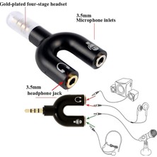 Ulu Bilgisayar Kulaklık Mikrofon Ayırıcı Çoklayıcı 3.5mm Splitter Switch Stereo Dönüştürücü