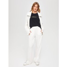 Faik Sönmez Relax Petek Örgü Yırtmaç Detaylı Straıght Fıt Eşofman Alt 67807