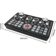 Platoon Profosyonel Canlı Yayın Ses Kartı Profosyonel Audio Mixer 48 Volt Canlı Yayın Ses Kartı