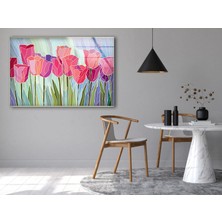 Myphotostation Pembe Lale Temperli Cam Duvar Tablosu