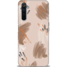 gmotp Realme 6 Pro Kılıf Hd Baskılı - Kahve Çizgiler