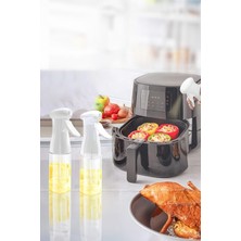 Markafox 220 ml Airfryer Pişirme Öncesi Sprey Püskürtmeli Sprey Cam Şişe Zeytinyağı Sirke Yağ Püskürtücü