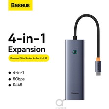 Baseus Ultrajoy Serisi 4in1 Hubtype-C Usb-C, Usb3.0 X3 , + RJ45 Hub