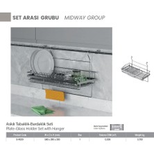 Starax Tabaklık Bardaklık Askılı Seti Starax 4020