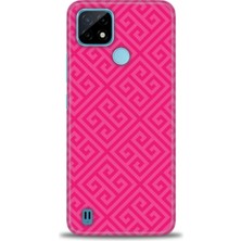 gmotp Realme C21 Kılıf Hd Baskılı - Pembe Mozaik