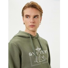Koton Erkek Giyim Sweatshirt - Koton - 4WAM70255MK - Haki - L