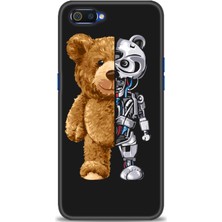 gmotp Realme C2 Kılıf Hd Baskılı - Ayı ve Iskeleti