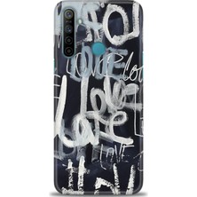 gmotp Realme C3 Kılıf Hd Baskılı - Gri Love