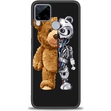gmotp Realme C15 Kılıf Hd Baskılı - Ayı ve Iskeleti