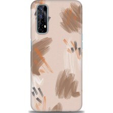 gmotp Realme 7 Kılıf Hd Baskılı - Kahve Çizgiler