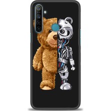 gmotp Realme 6i Kılıf Hd Baskılı - Ayı ve Iskeleti