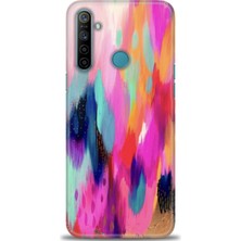 gmotp Realme C3 Kılıf Hd Baskılı - Yaldızlı Renkler