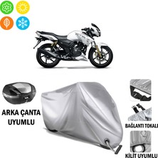Autoes Tvs Apache Rtr 180 Branda Motosiklet Brandası Arka Çanta Bağlantı ve Kilit Uyumlu
